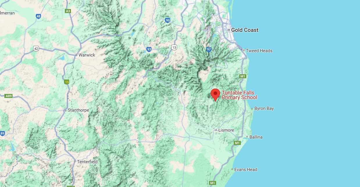 Tuntable Falls Primary School Location Map
